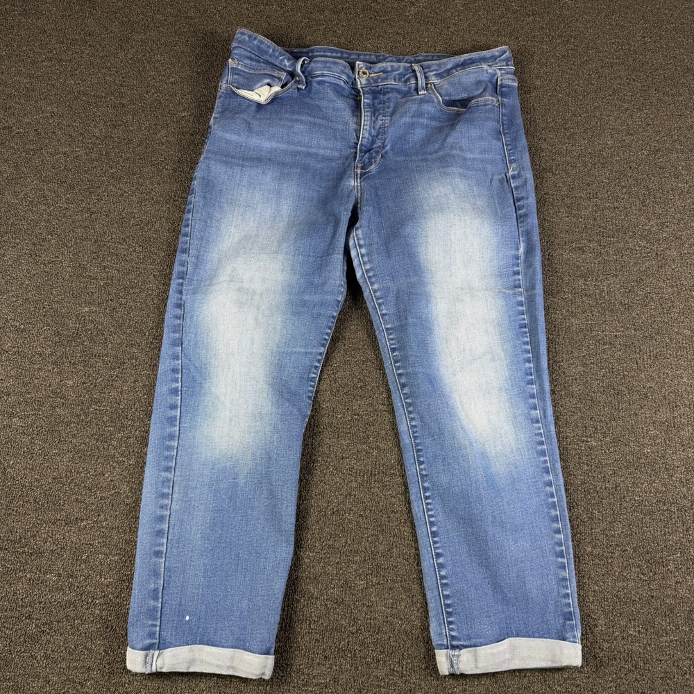 Levi's Jeans Womens 33 (35x23) 711 Skinny Blue Stretch Cuffed 17859-0011 EUC